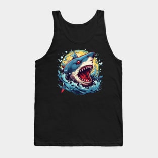 SHARK AND JAWS COLORED CARTOON STYLE, JINBEI Tank Top